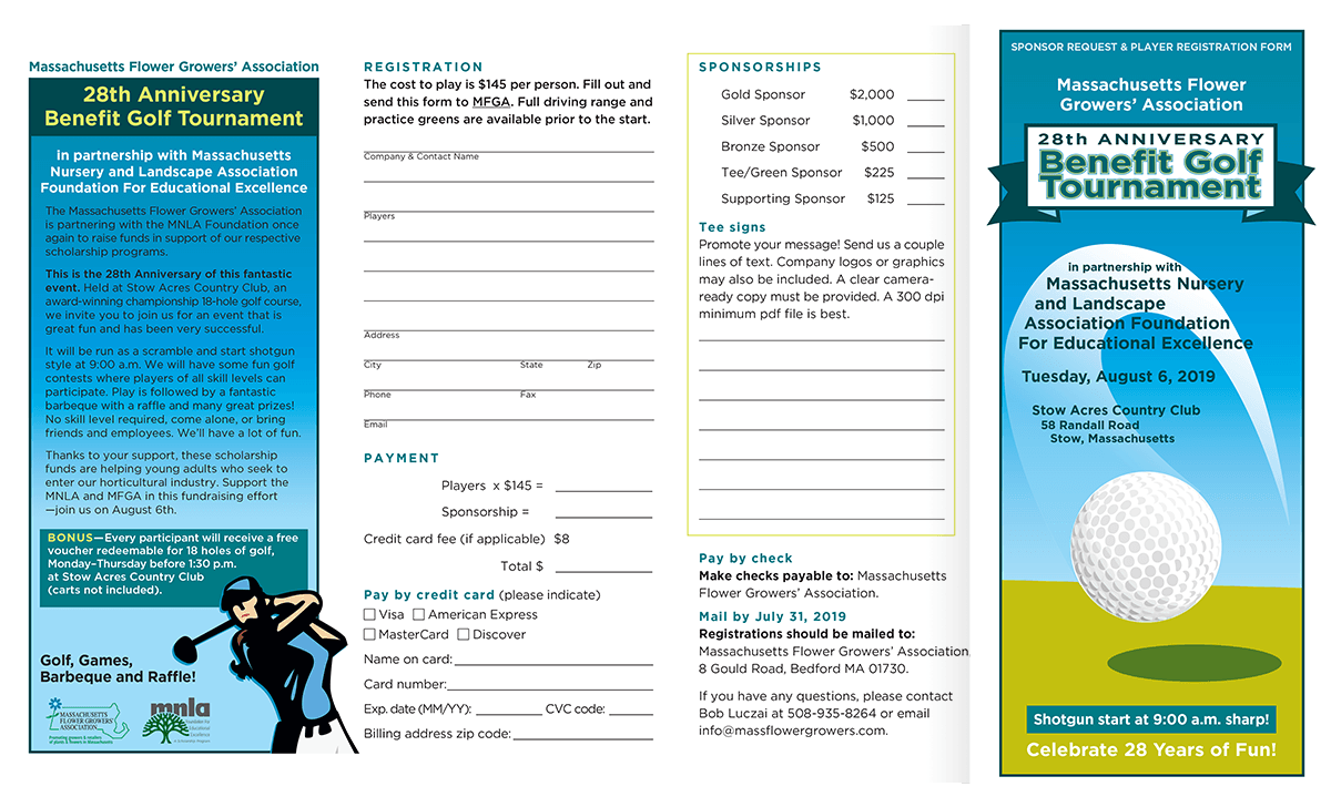 Massachusetts Flower Growers' Association annual golf tournament brochure