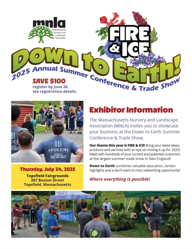 Massachusetts nursery and landscape association down to earth summer conference exhibitor flyer